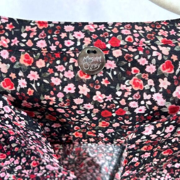 Margaret O'Leary Dress Women XS Black Pink Floral Midi Cottagecore Prairie Boho - Picture 3 of 15